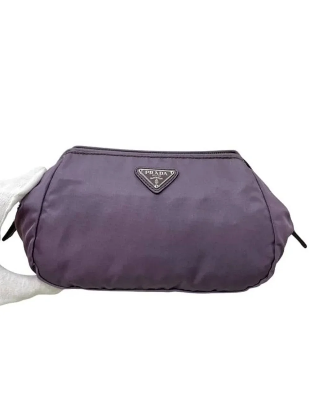 Prada Pouch Purple Mirtillo Vala Case Nylon 42 Zipper